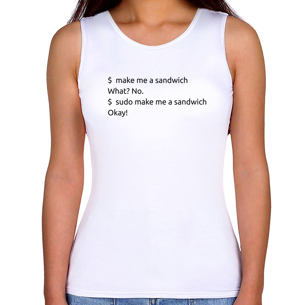 Regata Feminina Sudo make me a sandwich Baby Look