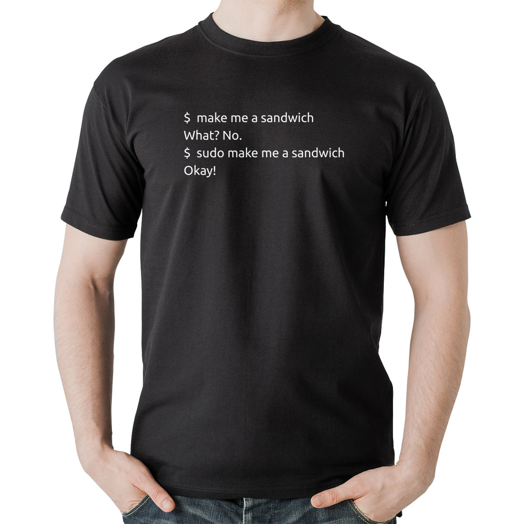 Camiseta Algodão Sudo make me a sandwich Masculina