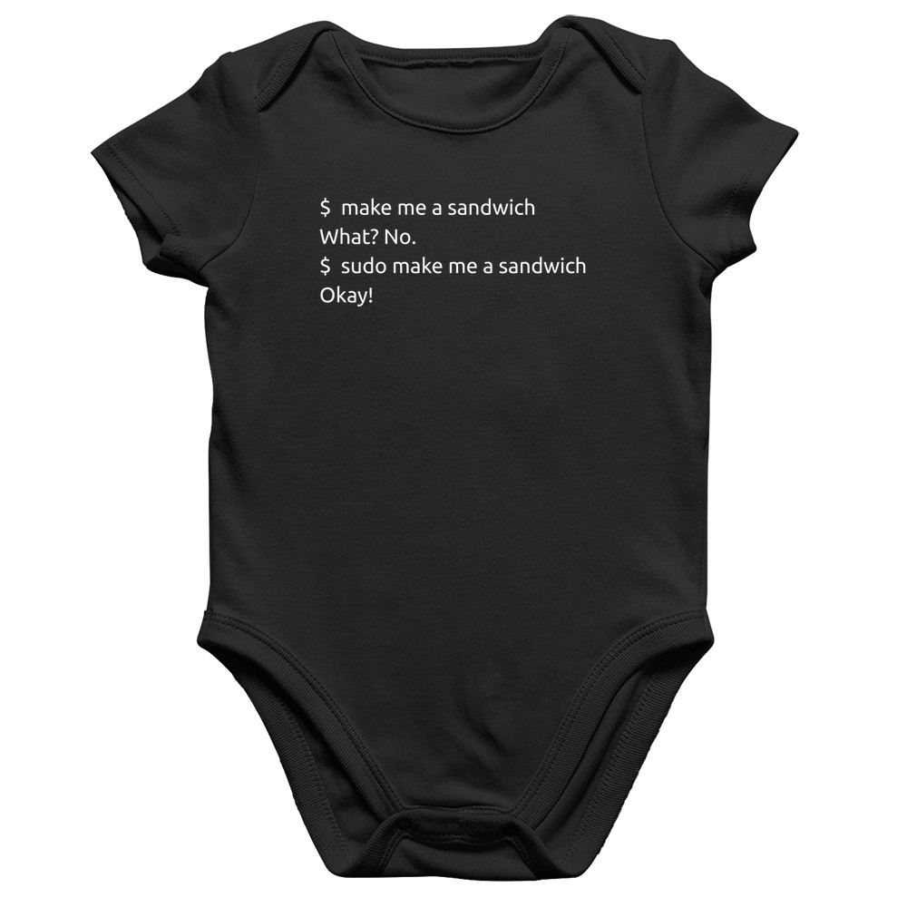 Body Bebê Algodão Sudo make me a sandwich Roupa