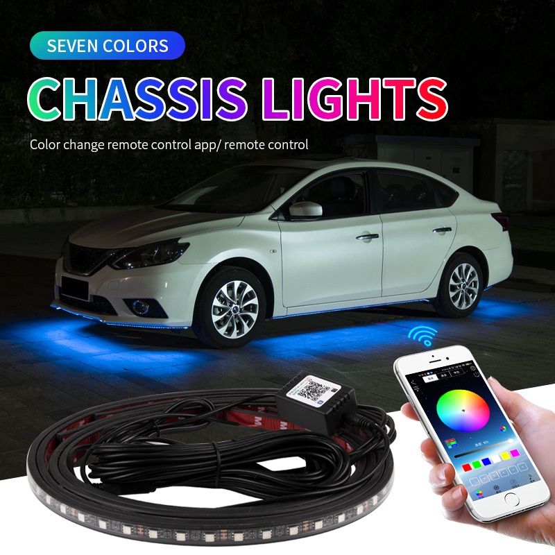 Carro Underglow Tira De Luz Néon Remoto/APP RGB À Prova Dwaterproof Água LED Underbody Luzes Ambientes Backlight Lâmpada