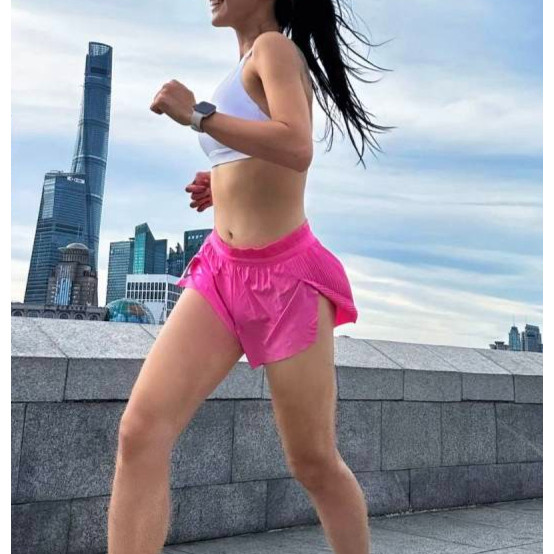 High Quality Two-in-One Shorts Women's Marathon Shorts off-Road Running Three Points Quick-Dry Pants CtqA