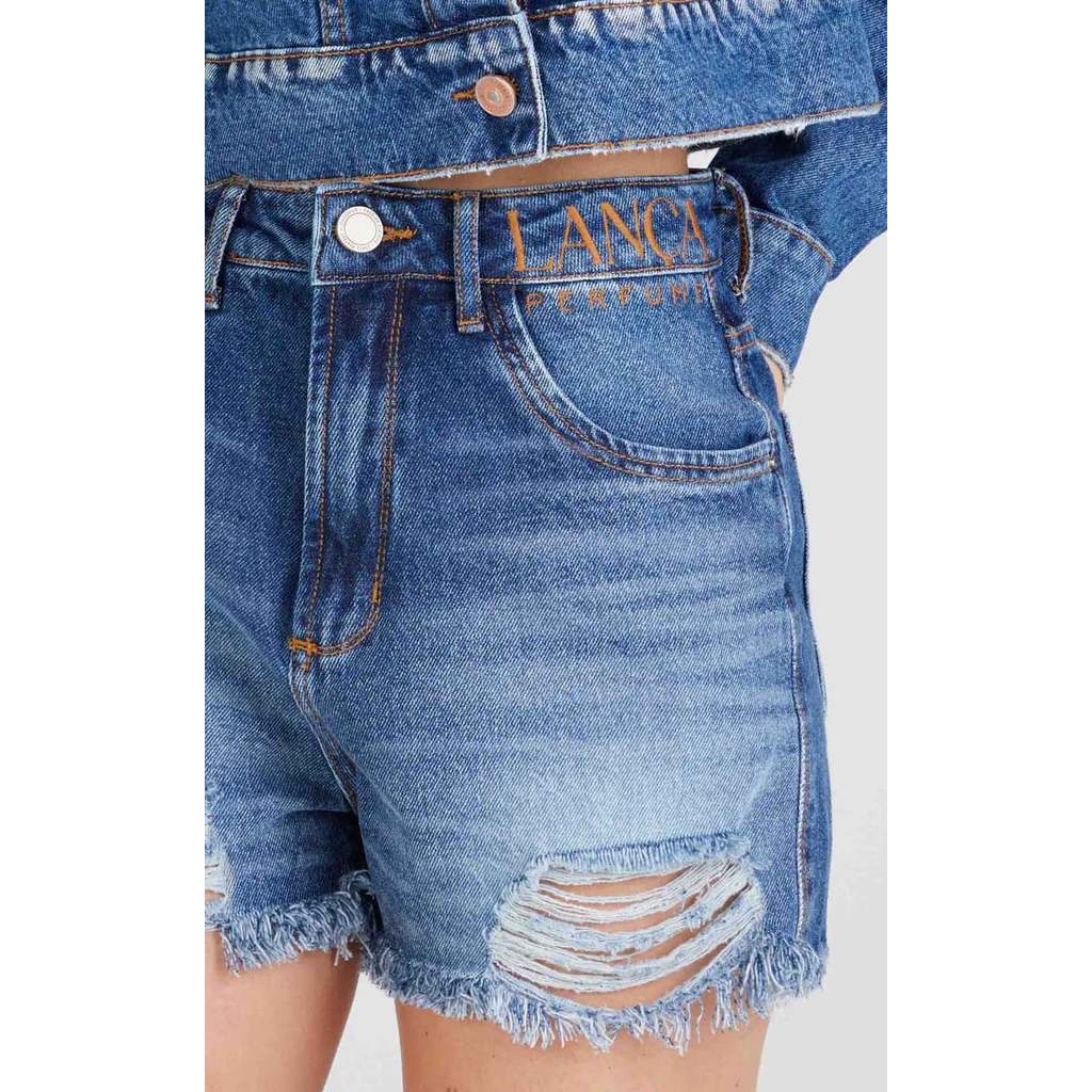 Short Jeans Relaxed High Marca Lança Perfume Estilo