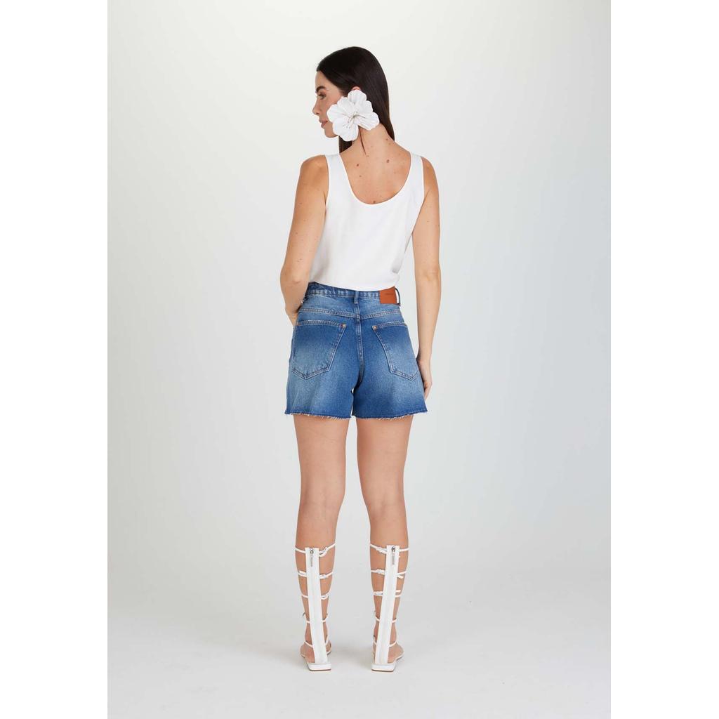 Bermuda Jeans Comfort High Marca Lança Perfume
