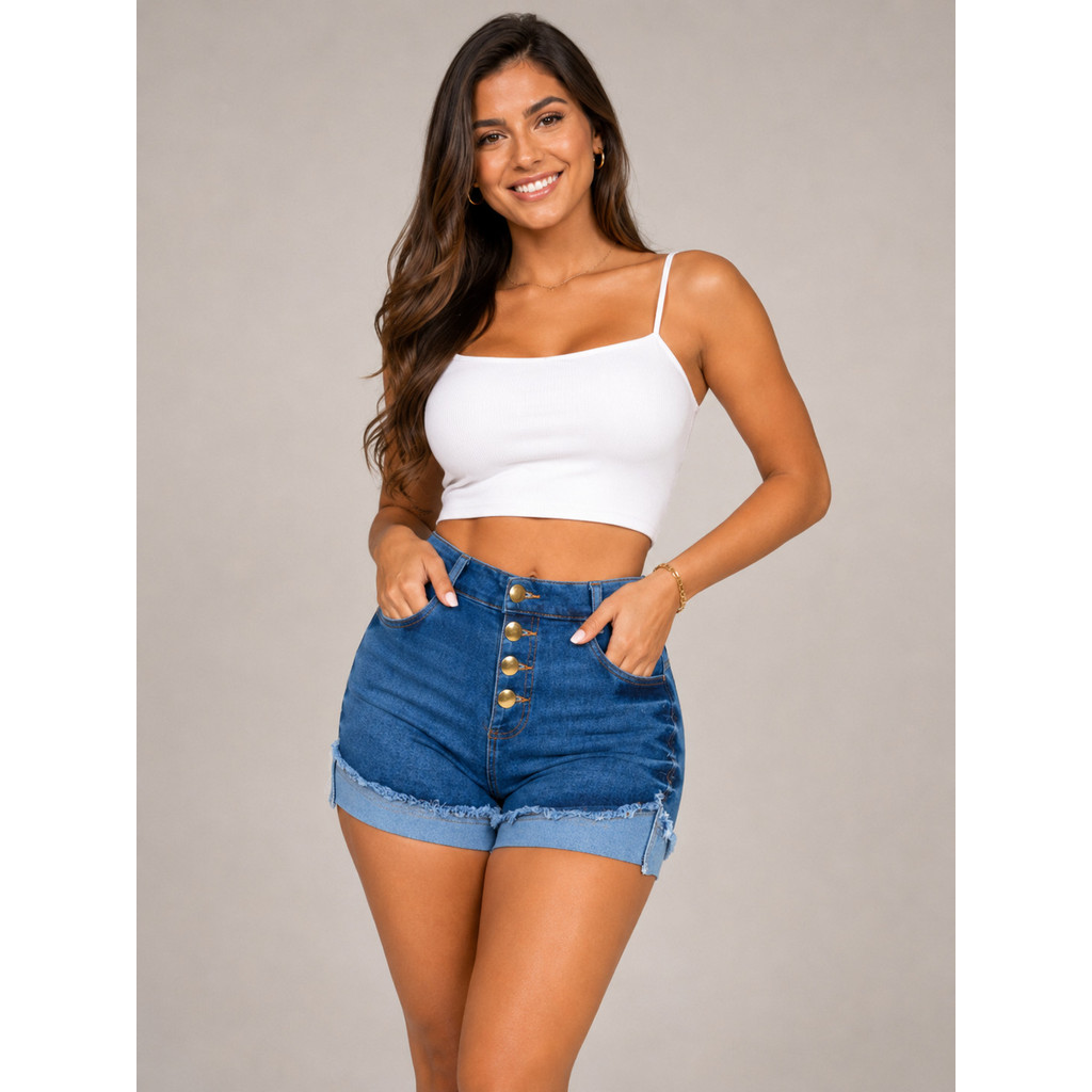 Jeans High Waist Despojado: Modelagem Impecável com Barra Desfiada JR variedades.com
