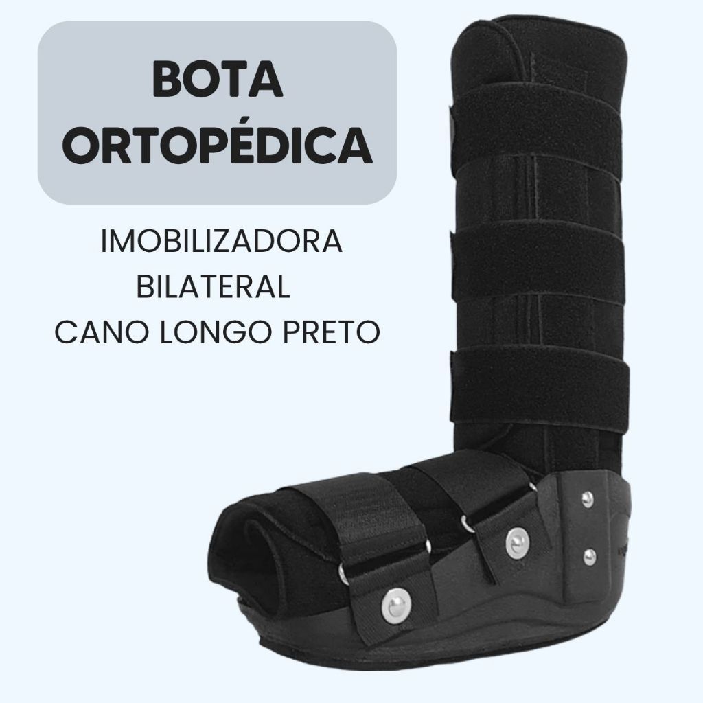 Bota Ortopédica Longa Imobilizadora Bilateral Pé Tornozelo Sem Metal Fratura Cirurgia