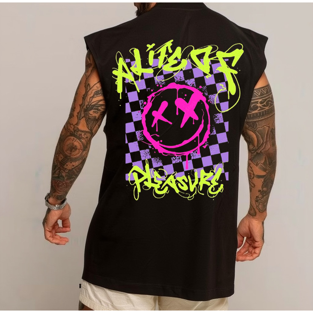 Regata Oversized Camiseta Larga Machão Verão Maromba Academia Estilo Street