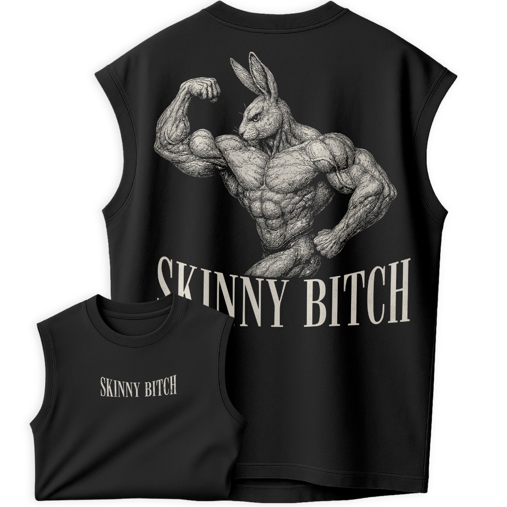 Regata Oversized FLOW TRAP Camiseta Skinny Bitch Coelho Maromba Rato De Academia Street Casual