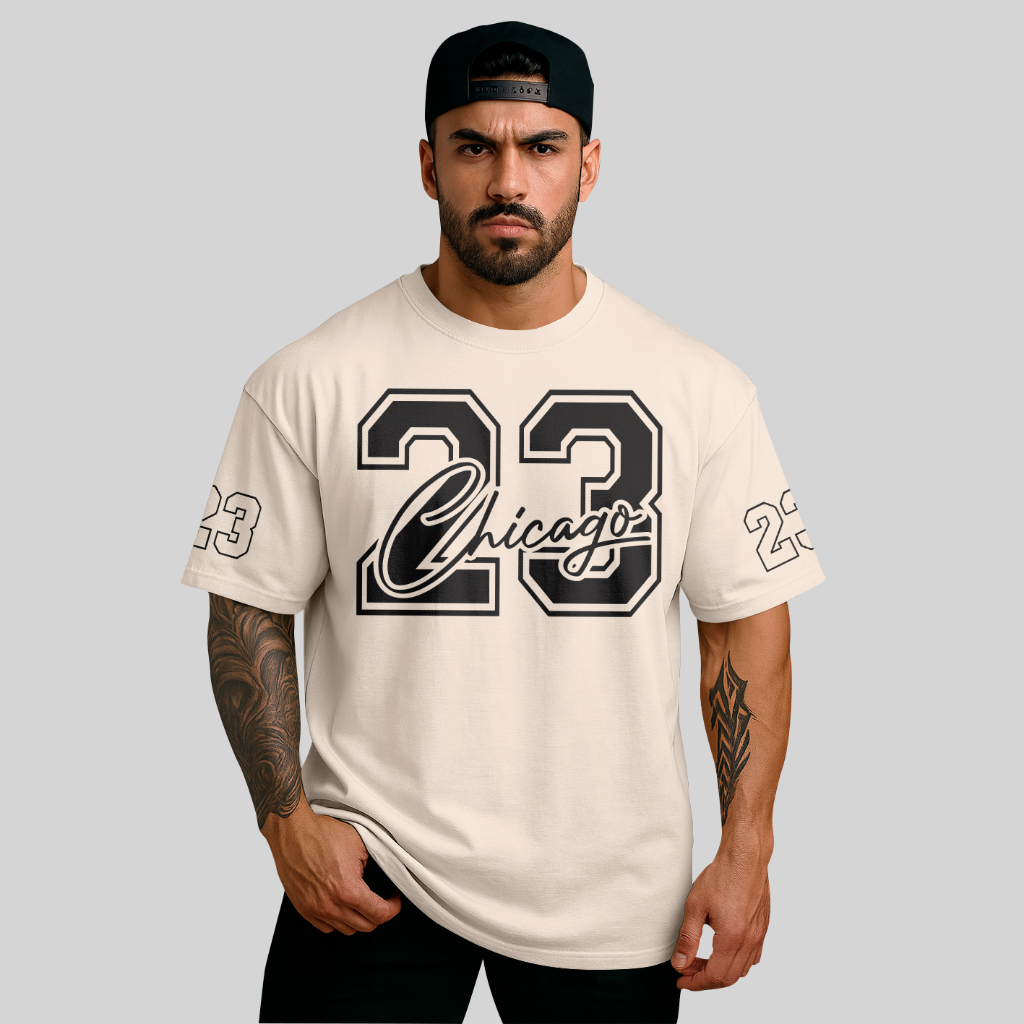 Camiseta Oversized Chicago 23 Treino Academia Maromba USA Style Urban Street