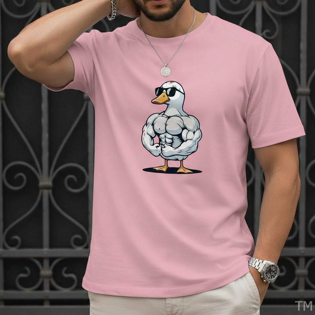 Camiseta Unissex Estilosa Premium Masculina Estampa Pato Maromba Academia Street Camisa 100% Algodão 30.1
