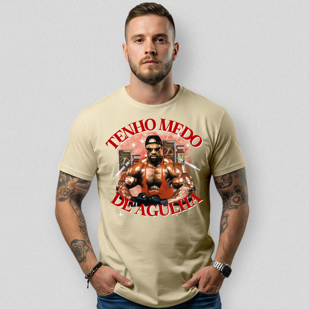 Camiseta Básica Masculina Academia Maromba Medo De Agulha Street Algodão Premium Moda Conforto Leve