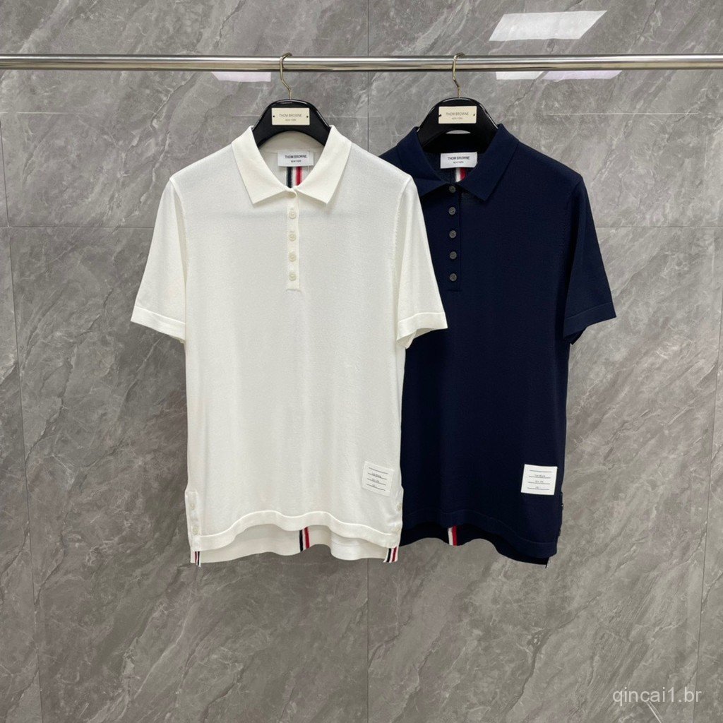 MJUI  New Spring/Summer Collection with Back Stripes POLO Business casual short-sleeve shirt with a turn-down collar T T