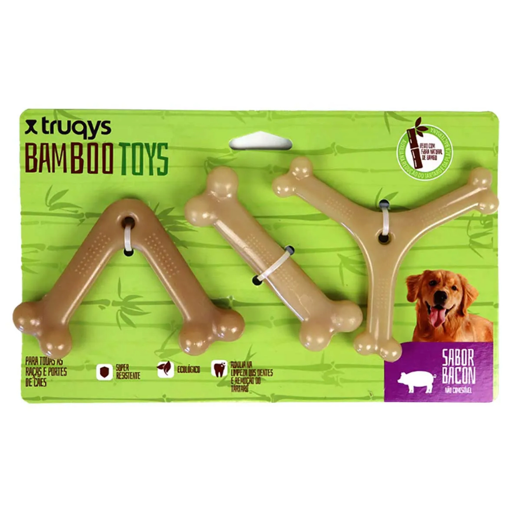 Brinquedo para Pet Truqys Bamboo Toys 3 Unidades