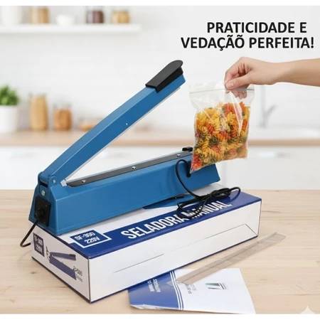 Seladora Manual Portátil 30cm 300W 8 Níveis de Temperatura Selar Embalar Plásticos Lanmax 110/220 V Seladora Manual