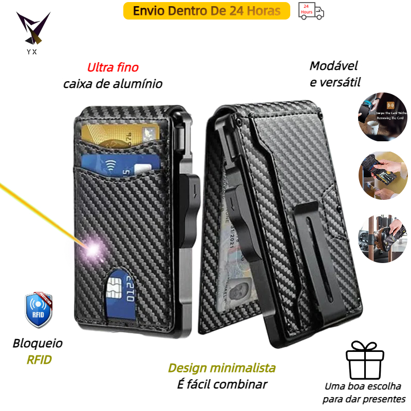 Carteira Flip dupla rfid Anti-roubo Fashion porta-cartões de grande capacidade com porta-cartões carteira