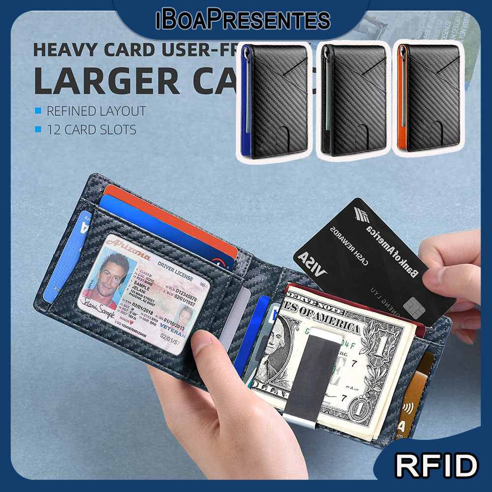 A Melhor Carteira Anti-roubo Rfid, Carteira Masculina Fina D Alta Qualidade iboa