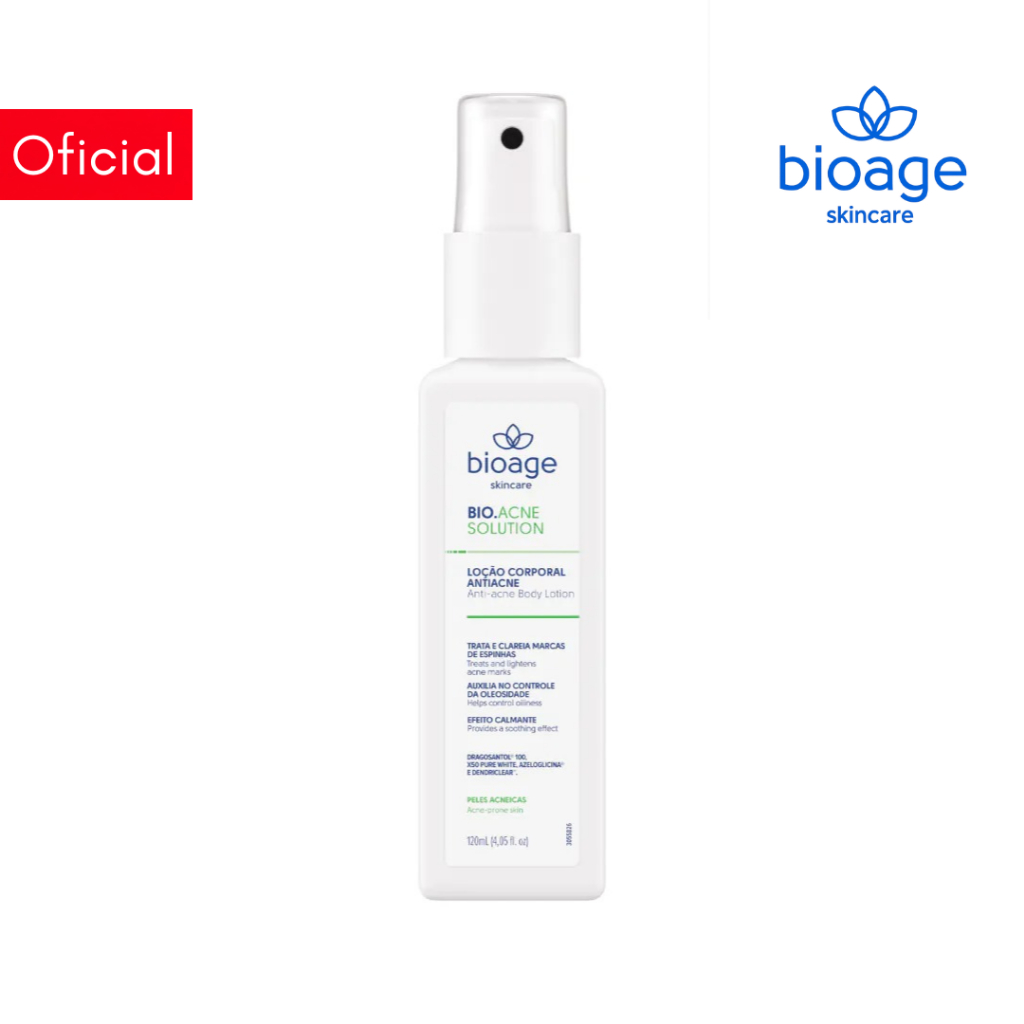 Bioage Loção Corporal Antiacne Trata e Clareia Marcas de Espinhas 120ml