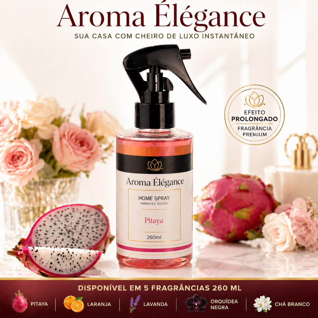 Spray Aromatizador de Ambientes e Tecidos Pitaya 260ml Natural Perfume intenso Duradouro Casa Roupas