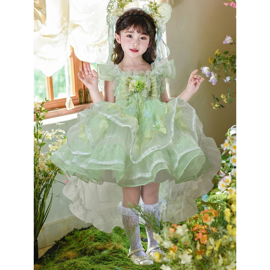 Menina flor deus Lolita saia Super fada flor fada inchado gaze saia aniversário princesa criança palco desempenho vestid