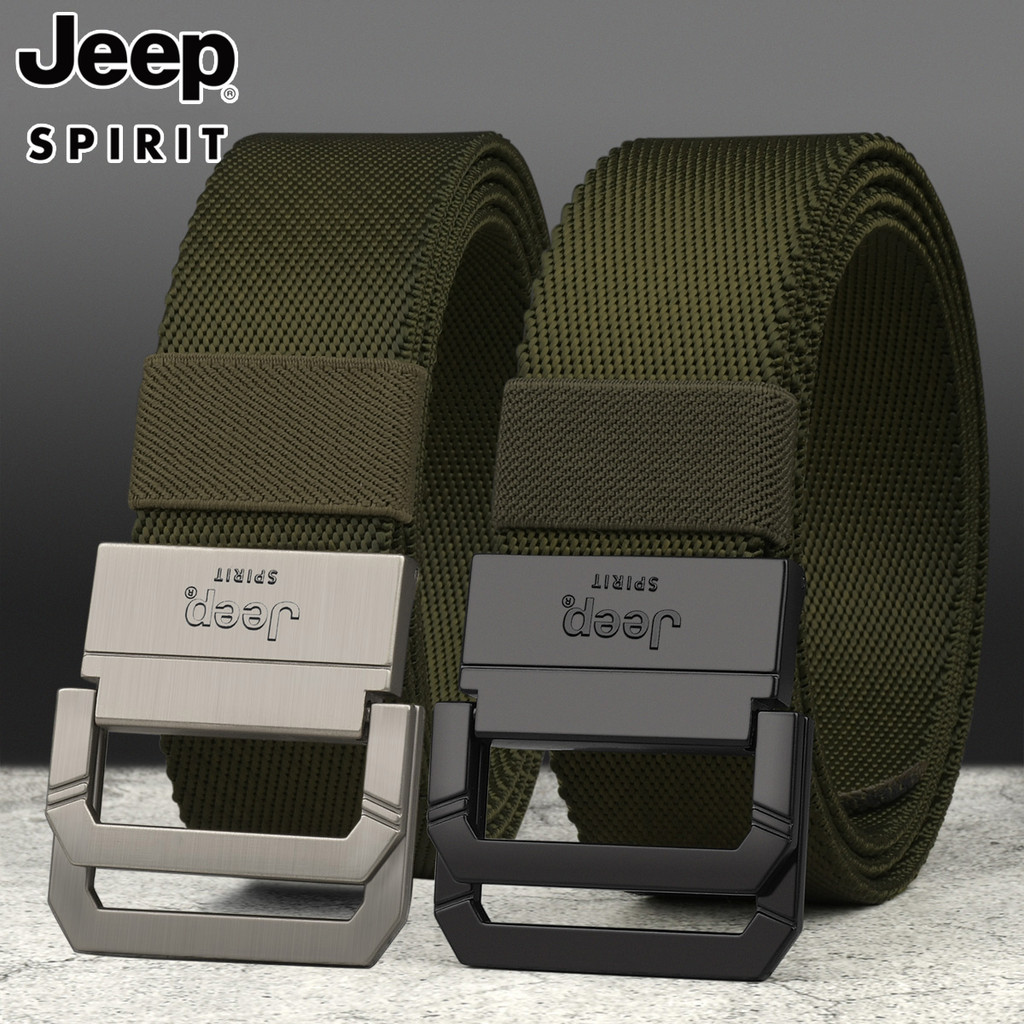Jeep jeep duplo-anel fivela cinto tático masculino lona de náilon estiramento juventude moda treinamento militar na moda