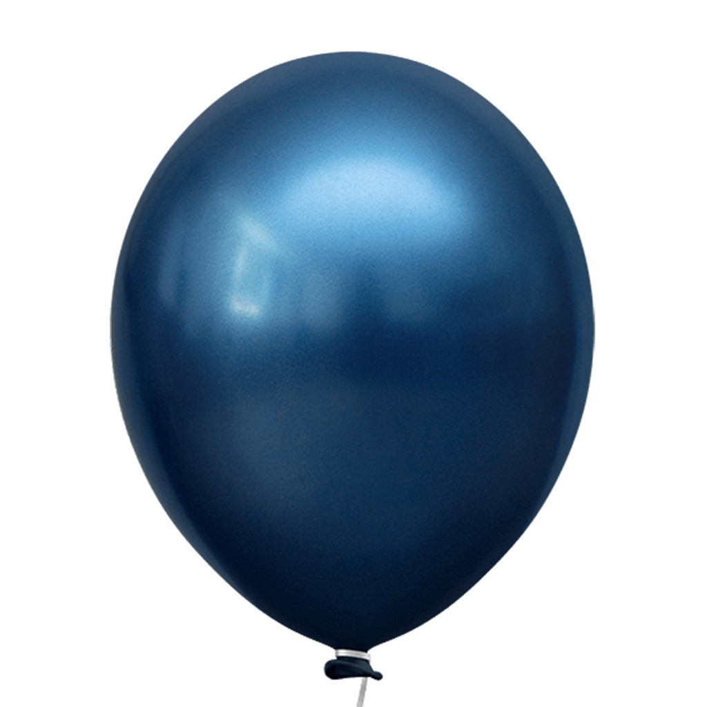 Bexiga Cromada Azul Meia Noite Metalizada 23cm com 25 Balões Happy Day