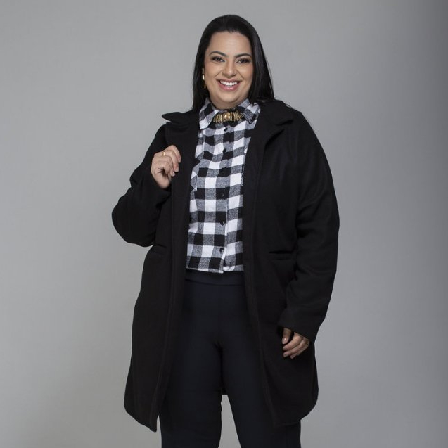 Sobretudo Plus Size Lã Batida Feminino Casaco Parka Moda Feminina Tendencia GG G1 G2