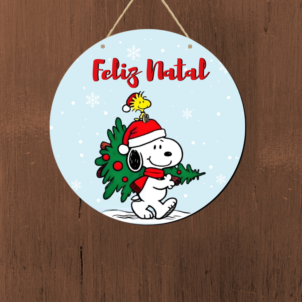 Enfeite de Porta de Natal Snoopy e Sua Turma Peanuts| Enfeite Natalino Presente Criativo  Decoração de Casa Guirlanda