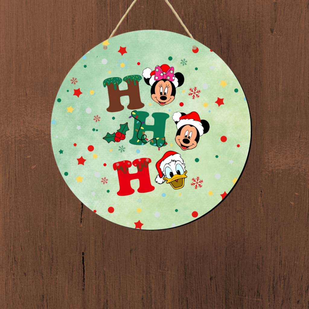 Enfeite de Porta de Natal Disney Mickey | Enfeite Natalino Presente Criativo  Decoração de Casa Guirlanda
