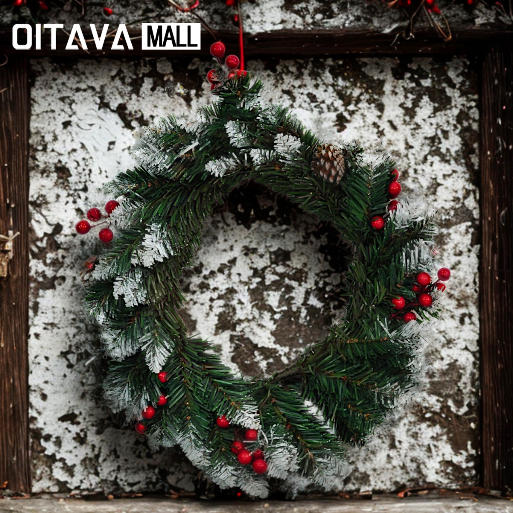 Guirlanda de Natal Decorativa Tradicional Porta Parede Festas Enfeite Natalino