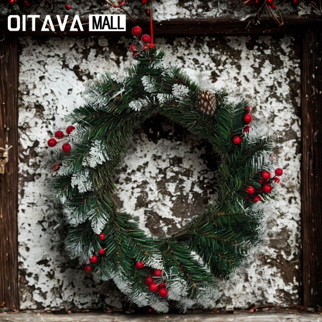 Guirlanda de Natal Decorativa Tradicional Porta Parede Festas Enfeite Natalino