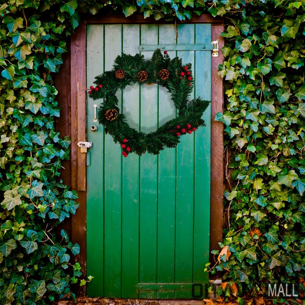 Guirlanda de Natal Decorativa Tradicional Porta Parede Enfeite Natalino Festivo