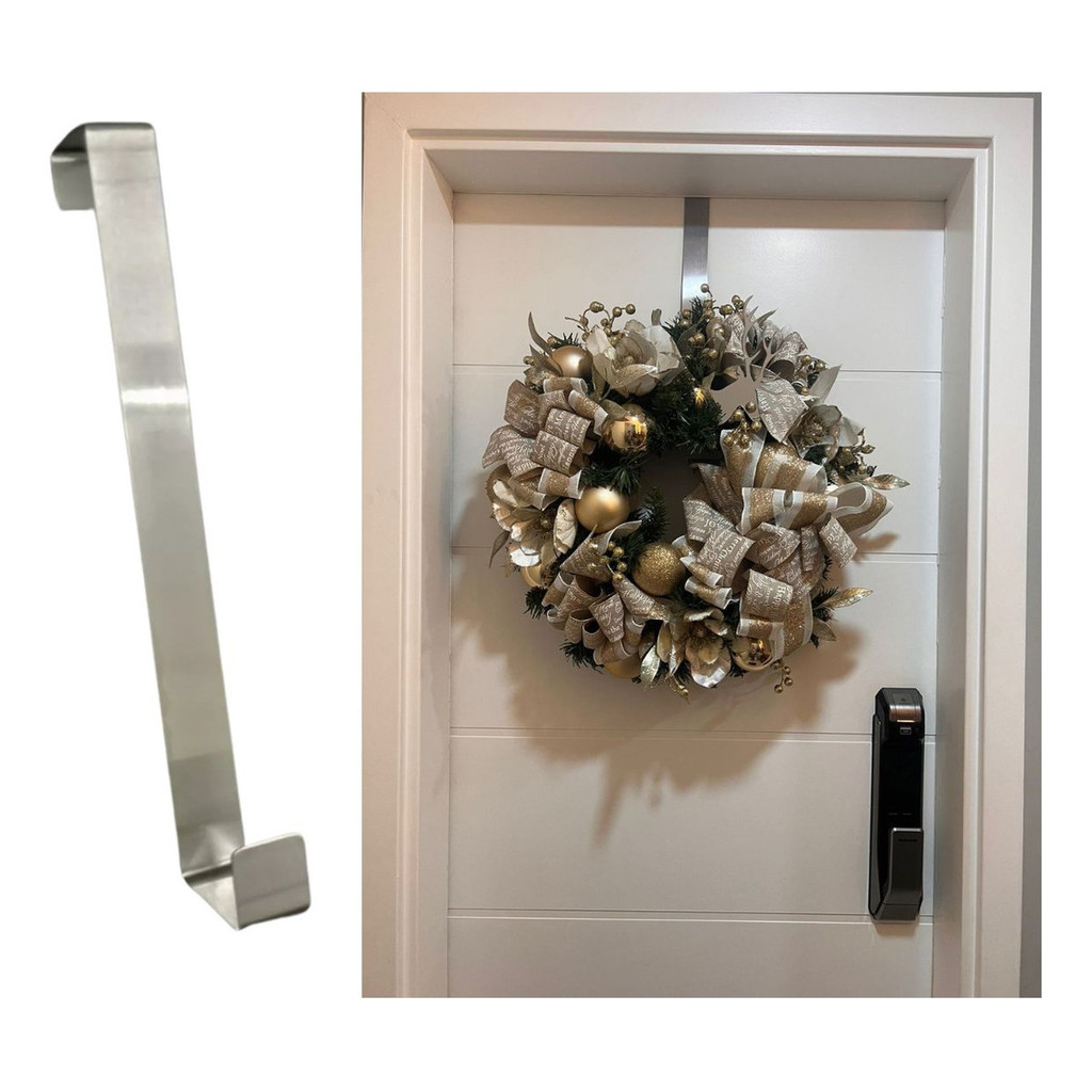 2 Suporte Para Pendurar Guirlanda Porta Natalino Enfeite Inox Porta Gancho Decoração Natal Casa Luxo Resistente