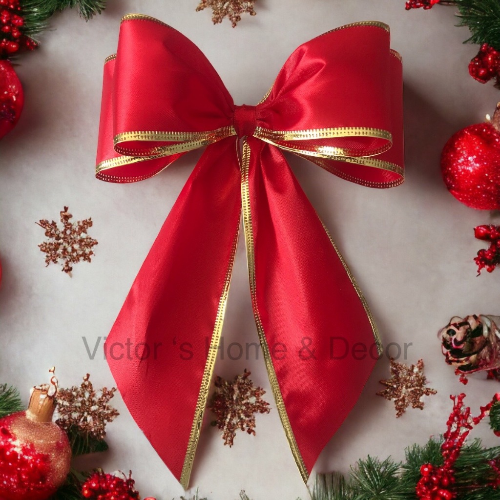 20 laço p/ arvore de natal guirlanda vermelho em  centin/Enfeite laços duplo decoração natalina