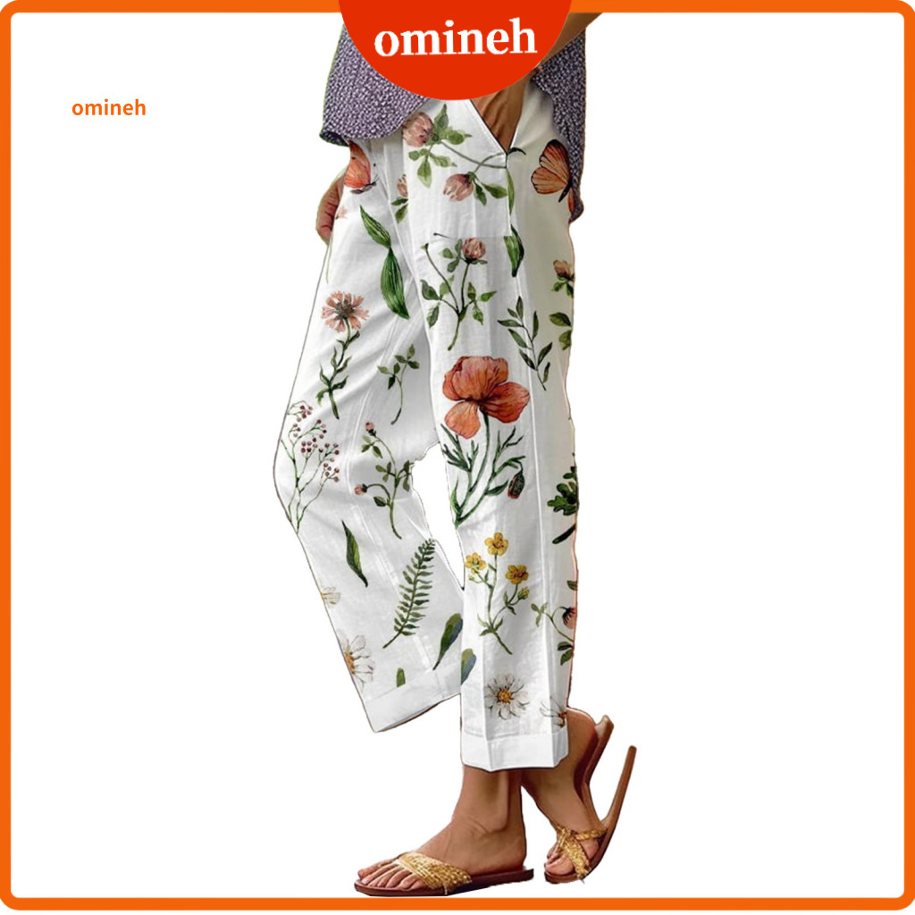 Comfortable Loose Trousers Elastic Waist Women’s Adjustable Drawstring Wide Leg Pants with Pockets Mid-waist Fit 3d Di