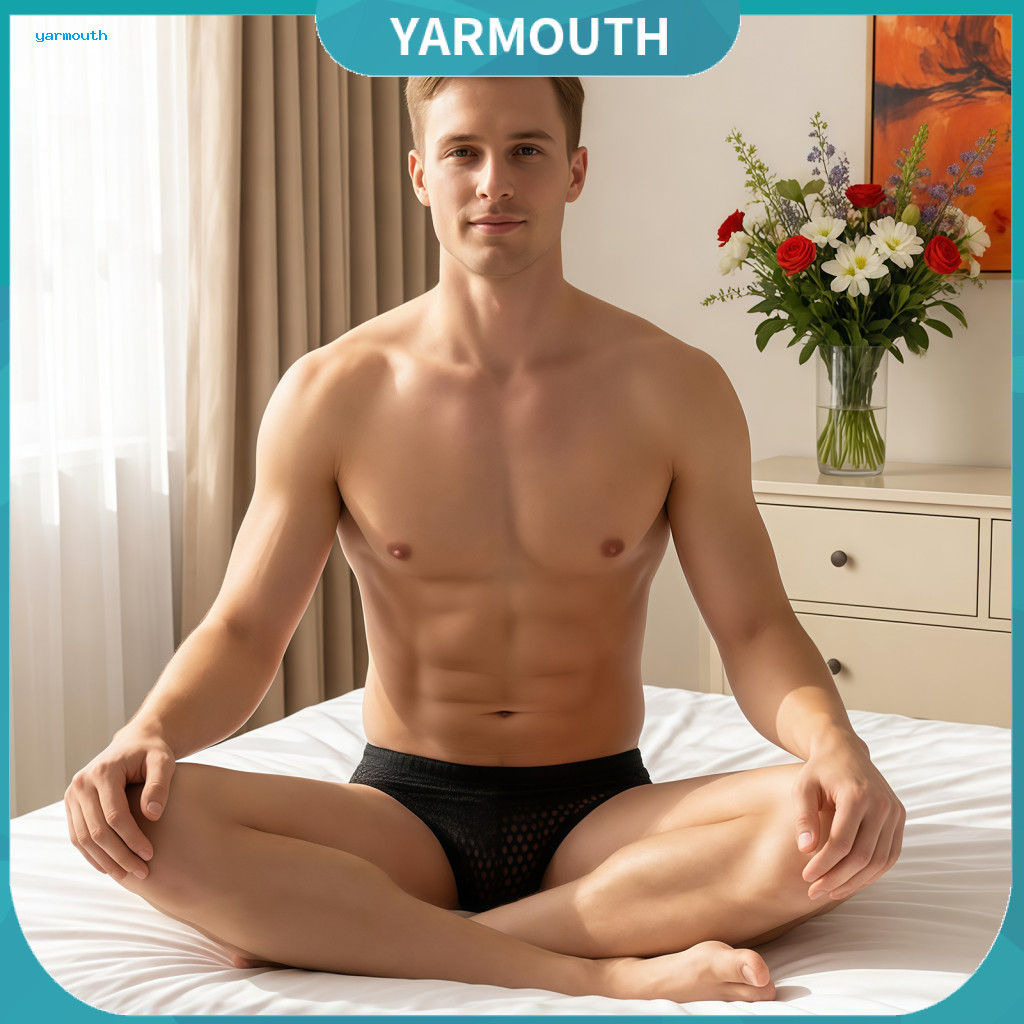 Breathable Underwear for Men Men’s Ice Silk Sheer Mid-waist Quick-dry Elastic Lightweight Summer Sports Underpants for