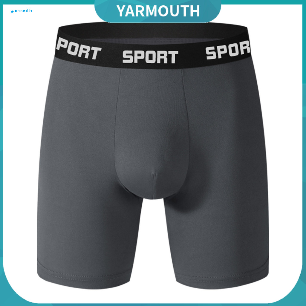 High Elasticity Boxers Durable Men Underwear Men's Slim Fit Boxer Briefs Elastic Mid-waist Color Patchwork Letter Print