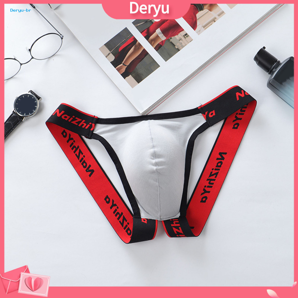 Men Thong with Moisture Control Moisture-wicking Men's Mid-rise U-convex Breathable Elastic Waist Briefs Comfortable Dai