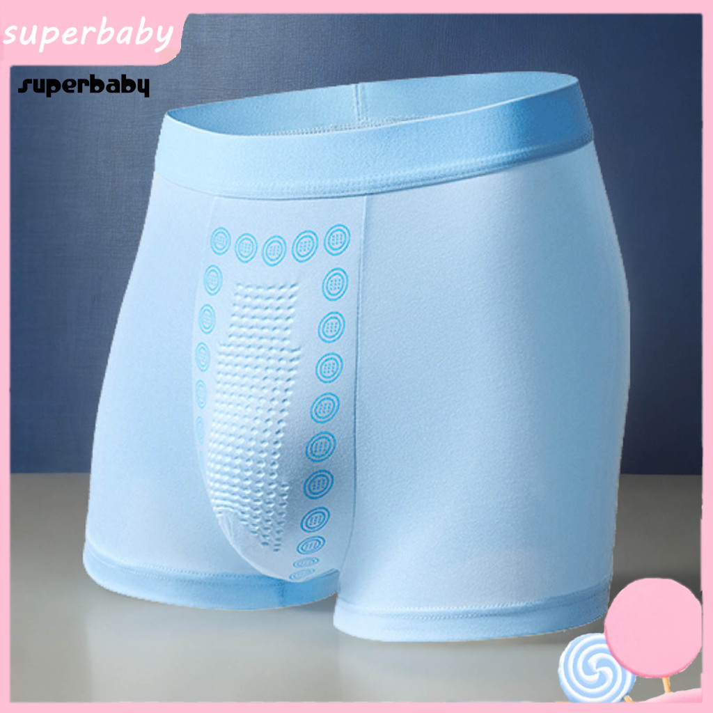 Men Boxer Underwear Smooth Waistband Boxers Men's Breathable Mid-waist Briefs Elastic Solid Color U-convex Design for Ev