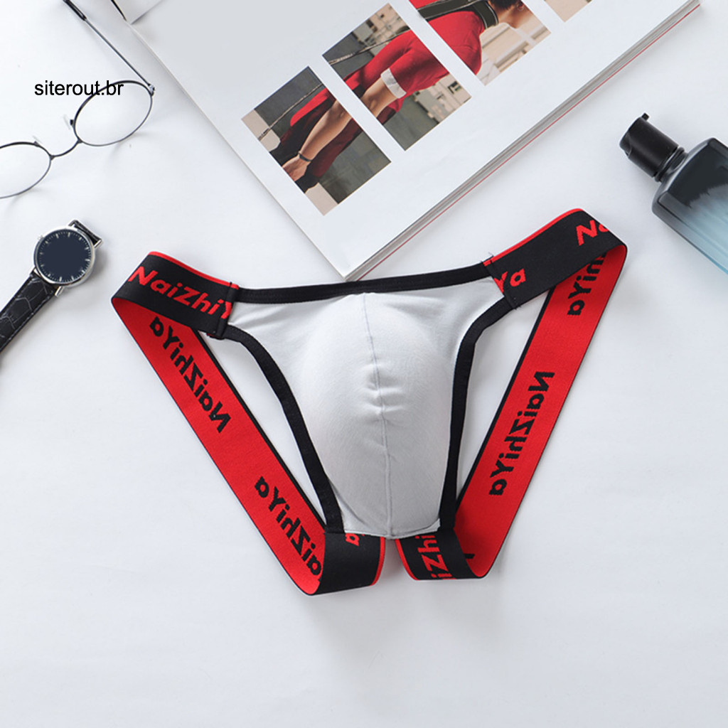 Lightweight Men Thong Moisture-wicking Men's Mid-rise U-convex Breathable Elastic Waist Briefs Comfortable Daily Wear Un