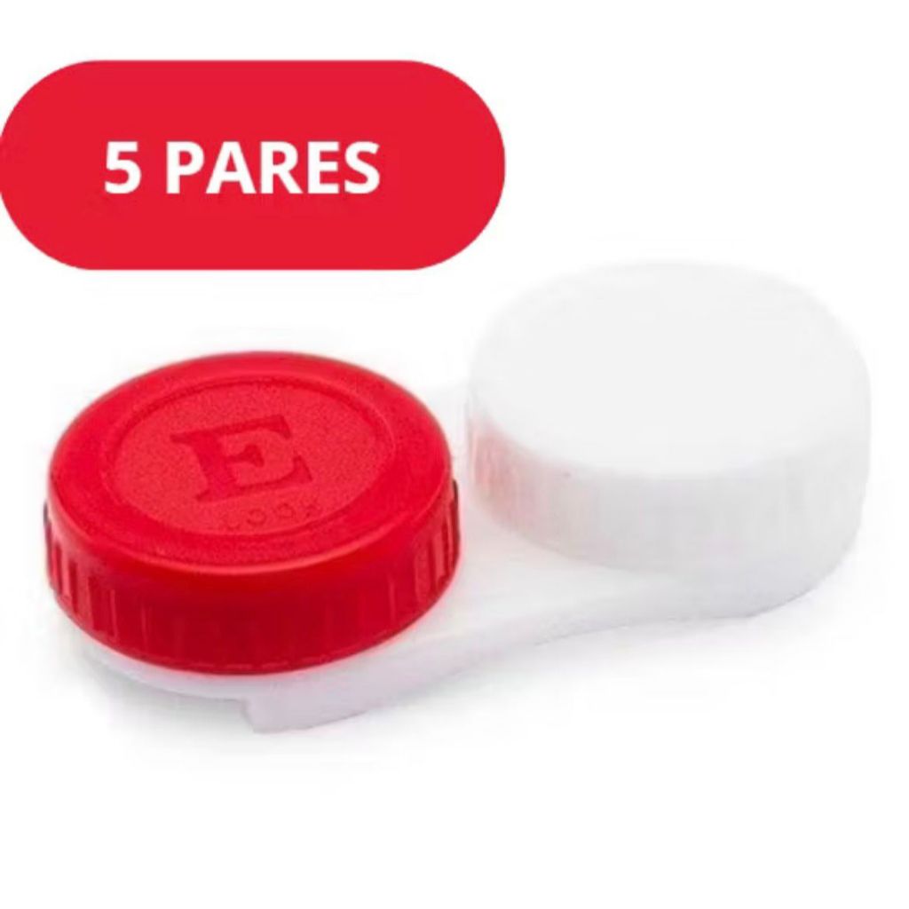 Kit 5 Estojos para Lentes de Contato • Cores Sortidas • Porta Lentes Higienizado para Viagem