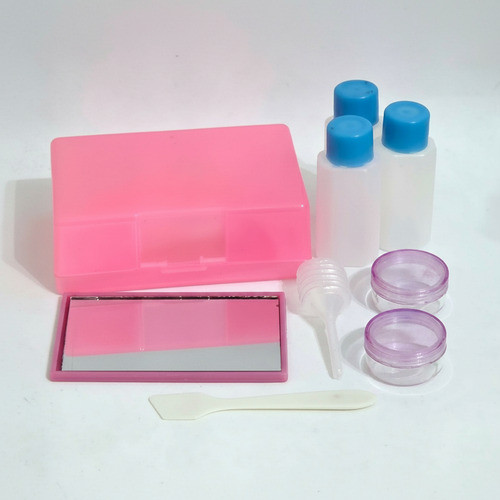 Estojo De Viagem Kit Girl Para Espelho Frasco Porta Lentes Rosa