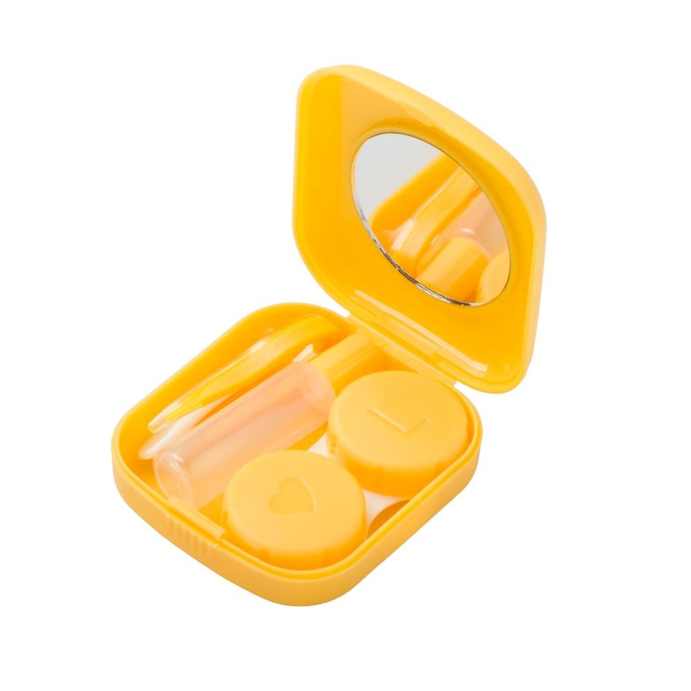 Estojo porta lentes Mini + Pinça e Ventosa Amarelo