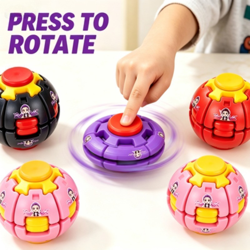 Impressão 3D Bola Rotativa Fidget Gyro Toy Kids Focus Training Hand Game