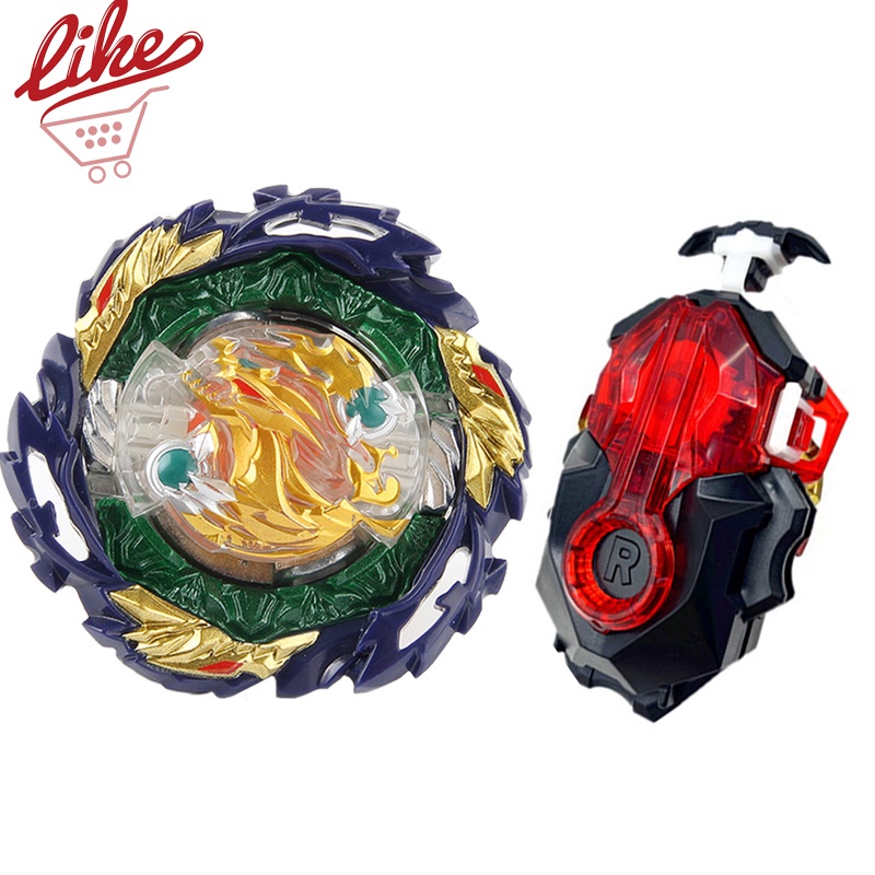 (Rubber) Single B-185 Vanish Fafnir Metal Gyro B185 Spinning Top with B-184 Launcher Toy for Kids