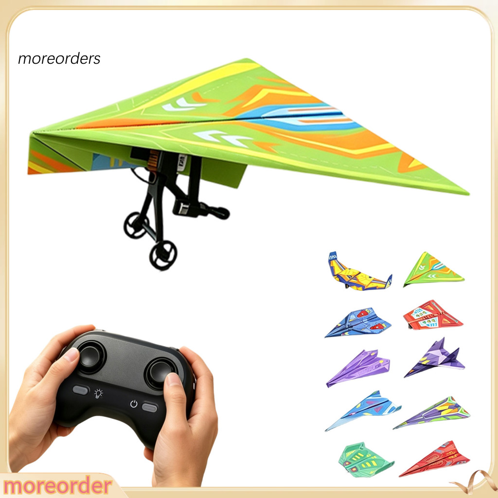 Remote Control Paper Airplane Kit with Gyro Stabilizer Dual Propellers Diy Electric Rc Glider Toy for Kids Beginners –