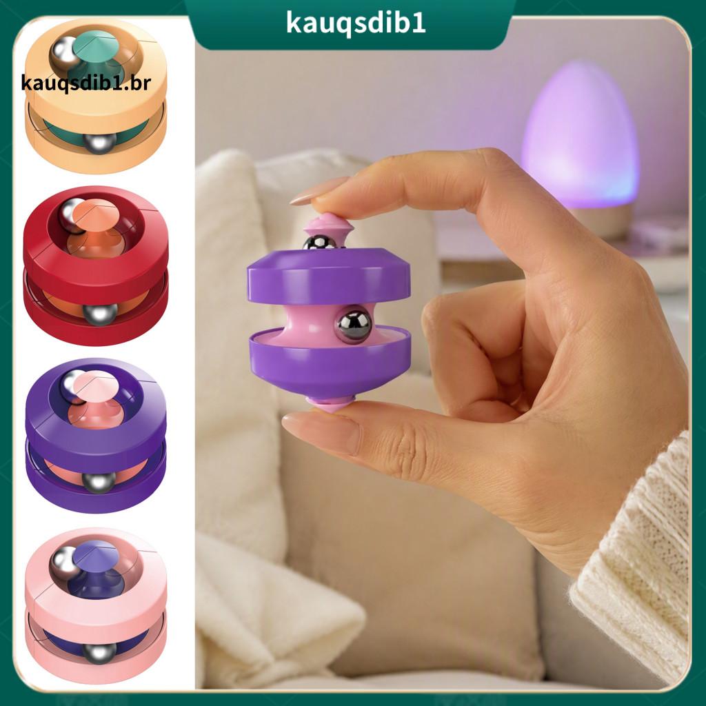 Spinner Stress Relief Toy Rotatable Spinning Top with Rolling Ball Fidget Double Layer Track Gyro for Adults and Kids fo