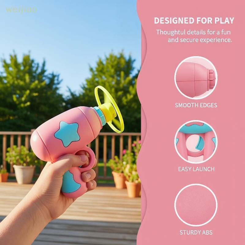 [WEI] Lançador De Ovni Infantil Brinquedo Ao Ar Livre Gyro er Kids Shooting Cat Engaging Toy Para Aventuras Divertidas B