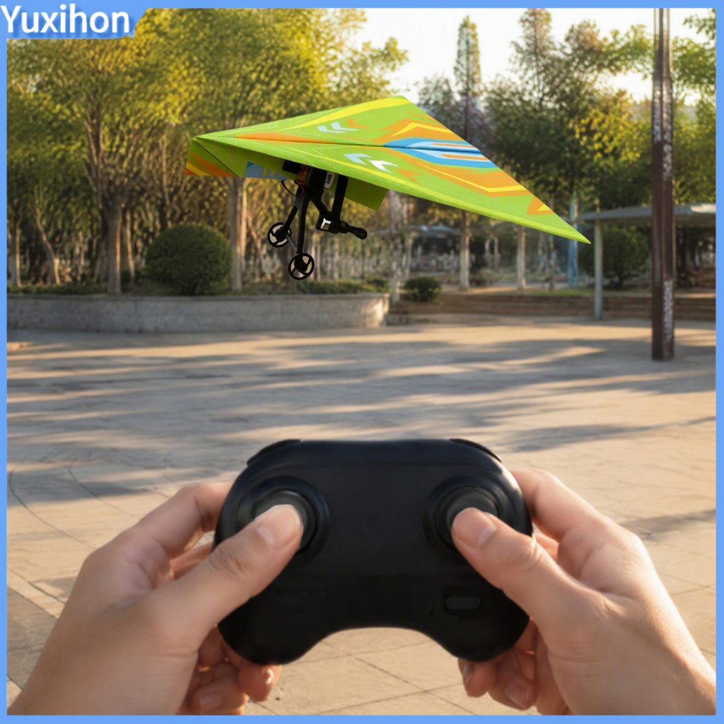 Outdoor Flying Toys Remote Control Paper Airplane Kit with Gyro Stabilizer Diy 2.4ghz Wireless Rc Glider Toy for Kids Bo