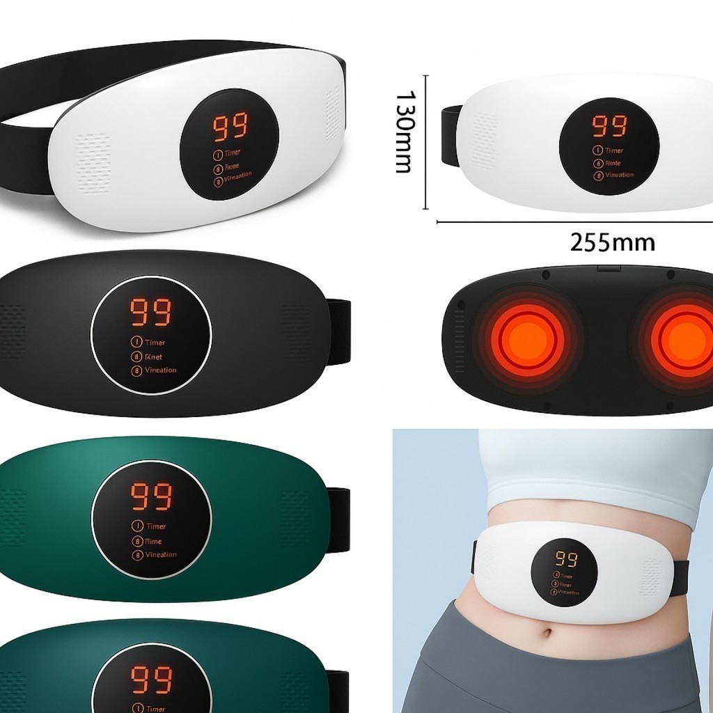 Cinto Massageador e Modelador Abdominal com Terapia de Calor recarregável USB Bivolt DKL