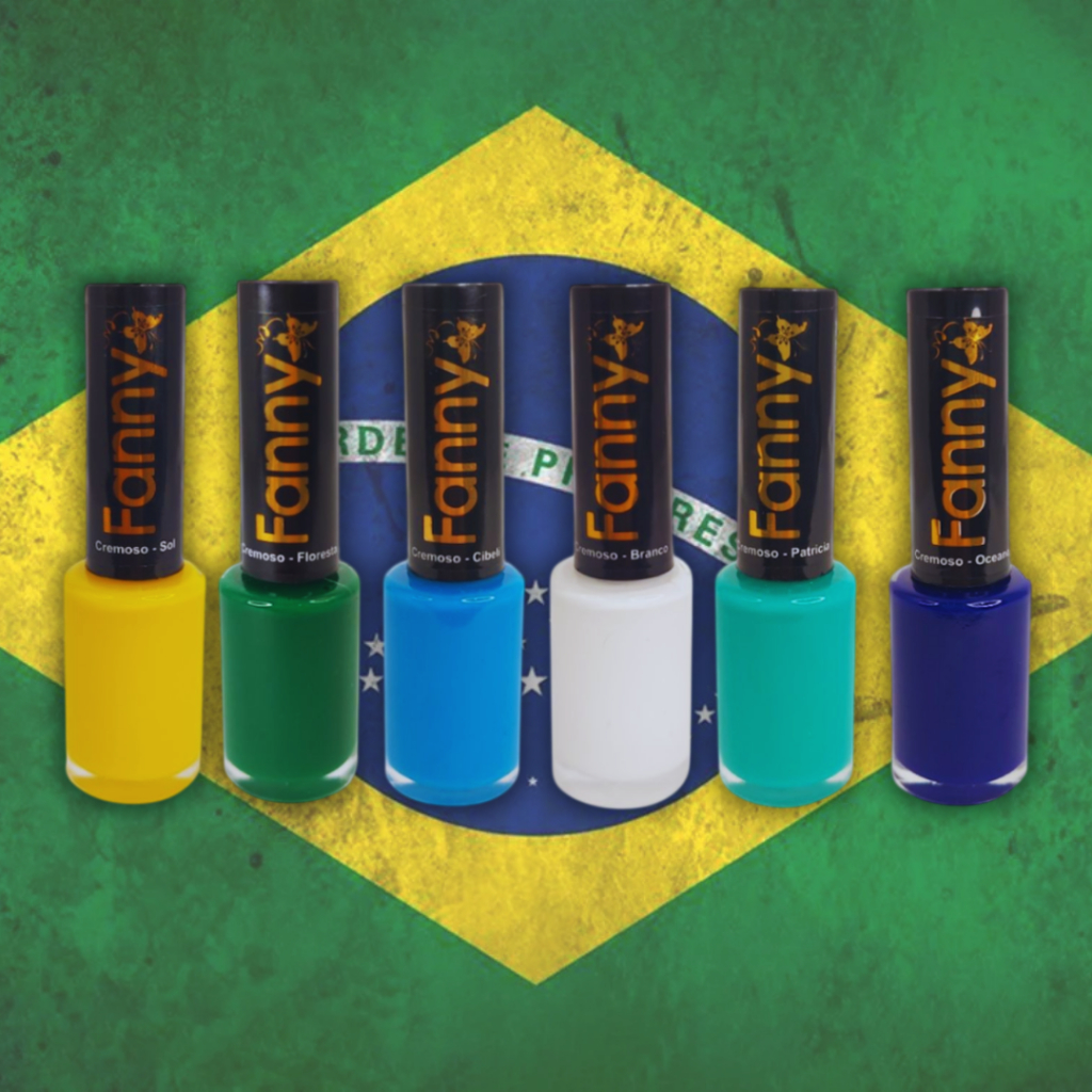 Kit Esmaltes Fanny Cores Bandeira Copa Brasil Lançamento Manicure Futebol - 6 Unidades Promoção