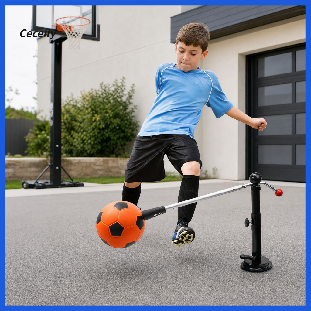 Football Training Aid High Strength Soccer Trainer with Suction Cup – Adjustable Height Dribbling Passing Practice for